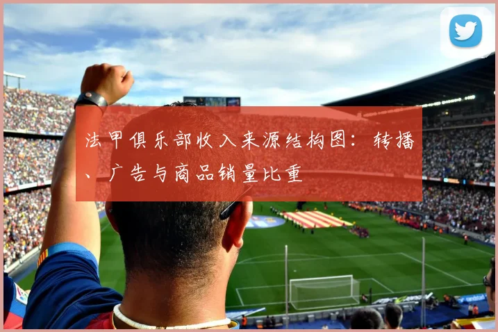 法甲俱乐部收入来源结构图：转播、广告与商品销量比重